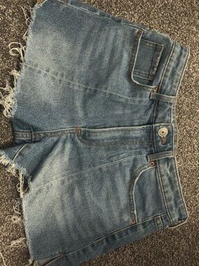 No Boundaries Light Blue Denim Shorts with Contrast Stitching